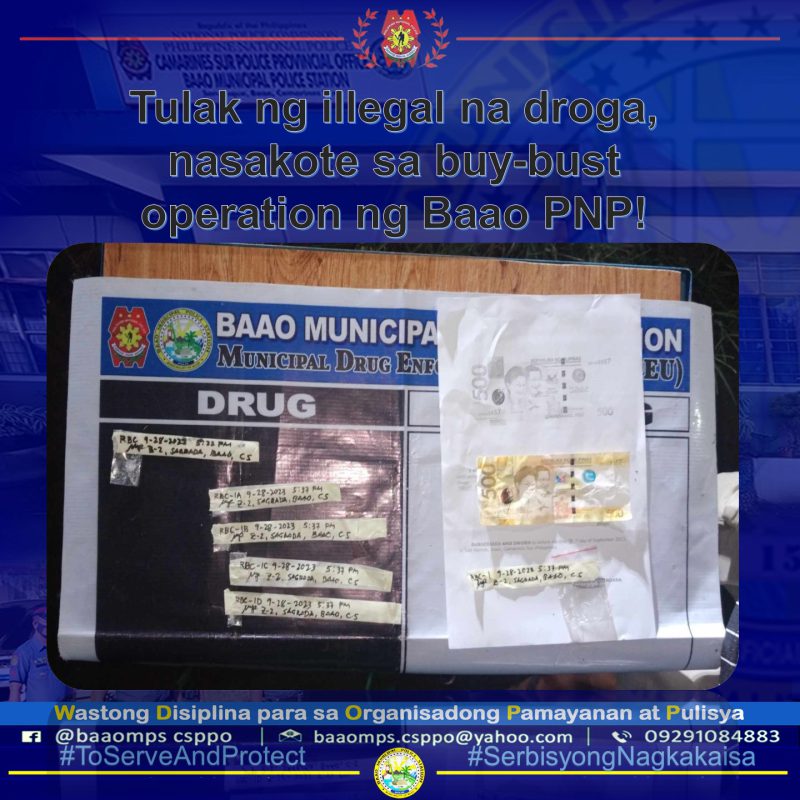 Tulak ng “Illegal Drugs” nasakote sa buy-bust operation ng Baao PNP